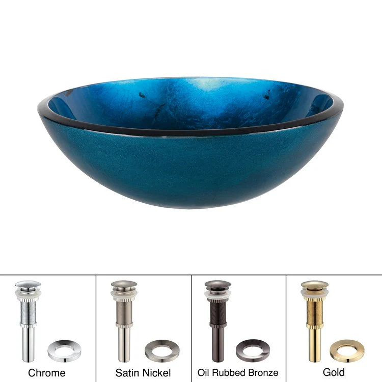 Irruption Glass Vessel Sink with Pop-Up Drain and Mounting Ring - Frankwebs