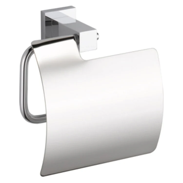 Toilet Paper Holder Brevard Open W/ Cover Chrome Brass 6-1/4 Inch 3-15/16 Inch Wall Mount - Frankwebs