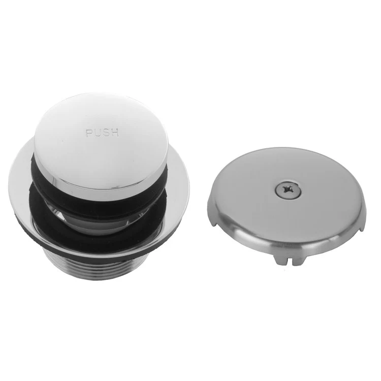 Drain Strainer Toe Control Tub with 1 Hole Faceplate Polished Chrome Brass Spring Loaded 2-13/16 Inch - Frankwebs