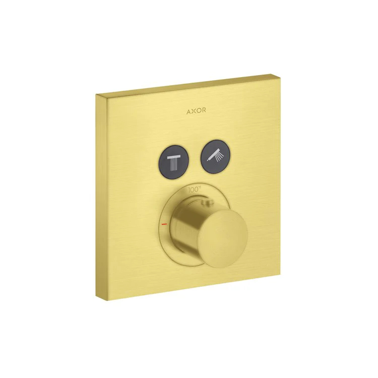 Thermostatic Trim ShowerSolutions Square 2 Function 1 Knob Brushed Black Chrome 8.0 Gallons per Minute Metal - Frankwebs