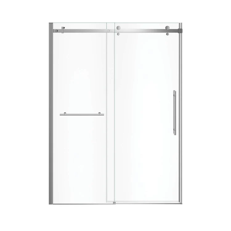 Shower Door Vela Sliding with Towel Bar 59L x 78-3/4H Inch Chrome Clear 5/16 Inch 56-1/2 to 59x78-3/4 Inch - Frankwebs