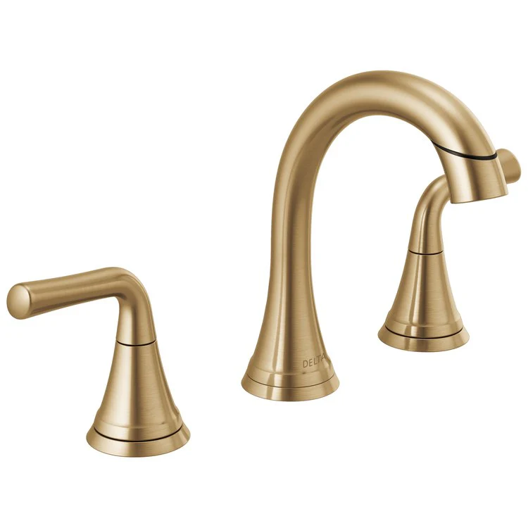 Lavatory Faucet Kayra Widespread 6 to 16 Inch Spread 2 Lever ADA WaterSense Brilliance Champagne Bronze 1.2 Gallons per Minute Metal Pop-Up 3 Hole - Frankwebs