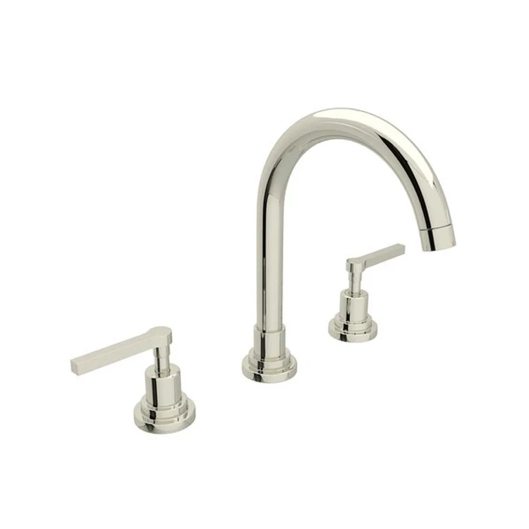 Lavatory Faucet Lombardia Widespread 2 Metal Lever Polished Nickel 1.2 Gallons per Minute - Frankwebs