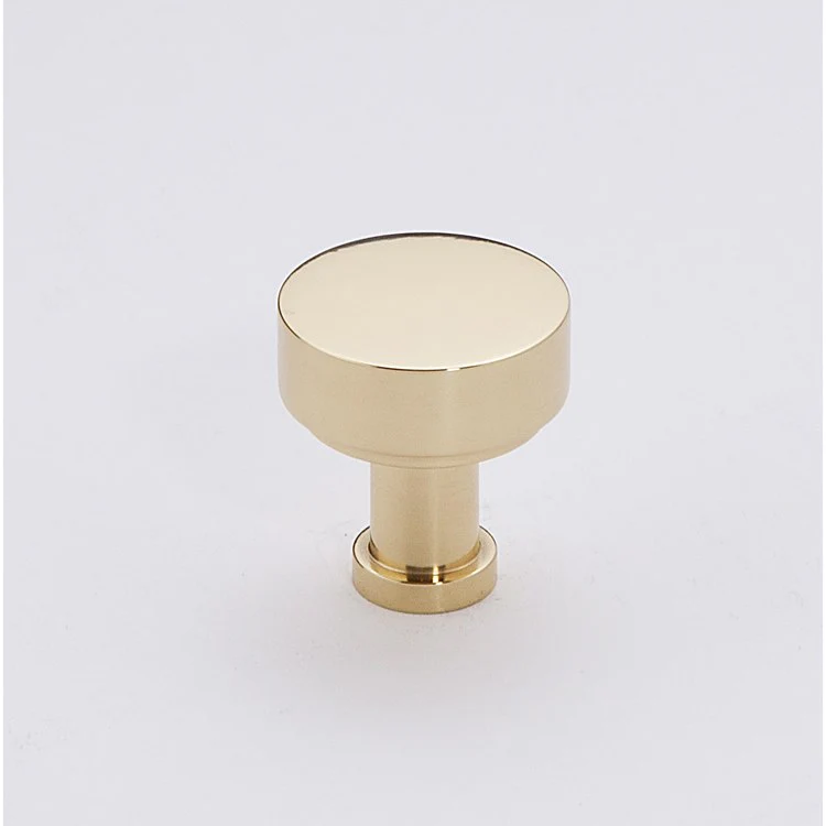 Knob Moderne Round Unlacquered Brass Brass 3/4 Inch 7/8 Inch 3/8 Inch - Frankwebs