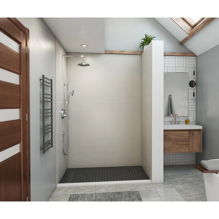 Shower Wall Kit Modern Subway Tile Glue Up 36 x 62 x 96 Inch Carrara Swanstone - Frankwebs