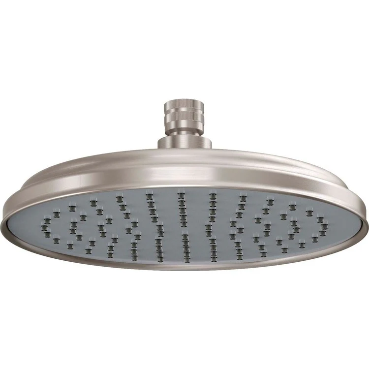 Showerhead 1 Function Round Traditional Antique Flat Nickel 8 Inch 2.0 Gallons per Minute 90 Self Cleaning Rubber Jets - Frankwebs