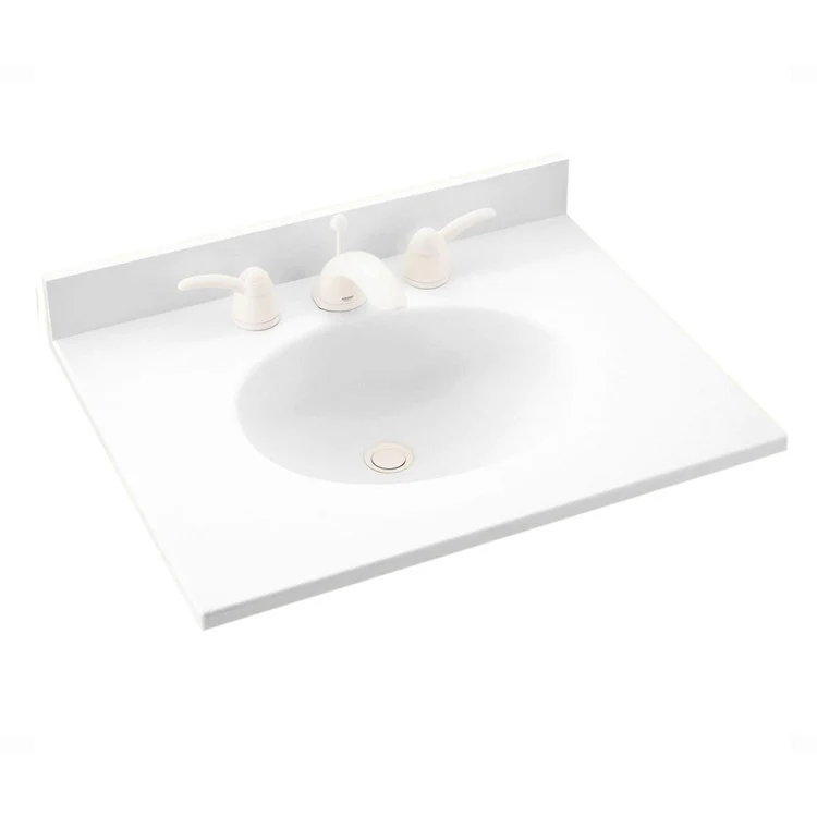 Vanity Top Ellipse Single Bowl 37 x 19 Inch ADA Bisque Swanstone 3 Hole - Frankwebs