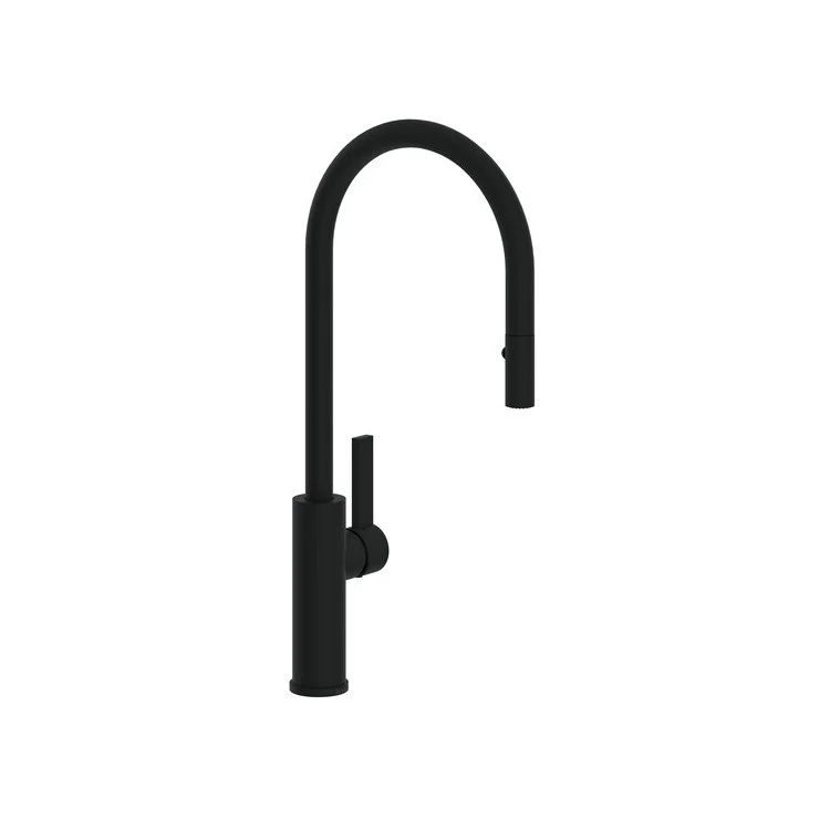 Kitchen Faucet Tuario Pull Down 1 Metal Lever Polished Nickel/Matte Black 10-3/16 Inch 1.5 Gallons per Minute - Frankwebs