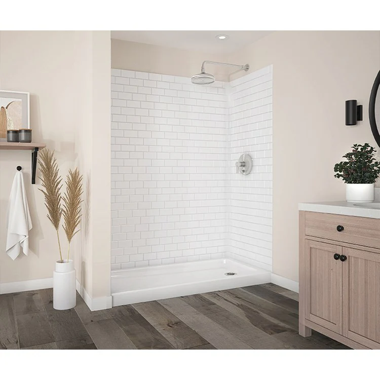 Shower Base Shower Pan White 60 x 30 x 4 Inch Acrylic Left Hand Drain - Frankwebs