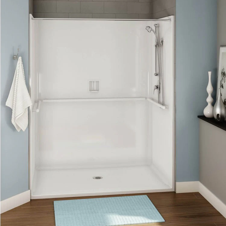 Shower Module 63 x 37 x 75-1/2 Inch AcrylX White 1 Pieces Less Seat - Frankwebs