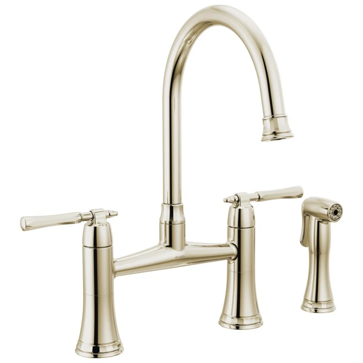 Kitchen Faucet Tulham 8 Inch Spread 2 Lever ADA Brilliance Stainless 1.8 Gallons per Minute - Frankwebs