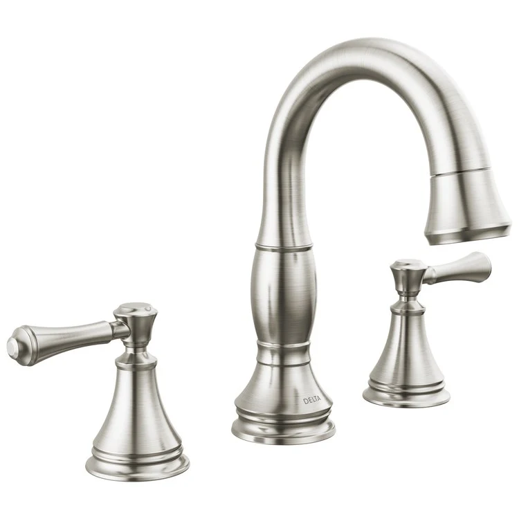 Lavatory Faucet Cassidy Widespread 4-16 Inch Spread 2 Lever ADA WaterSense Brilliance Stainless Pull Down 1.2 Gallons per Minute - Frankwebs