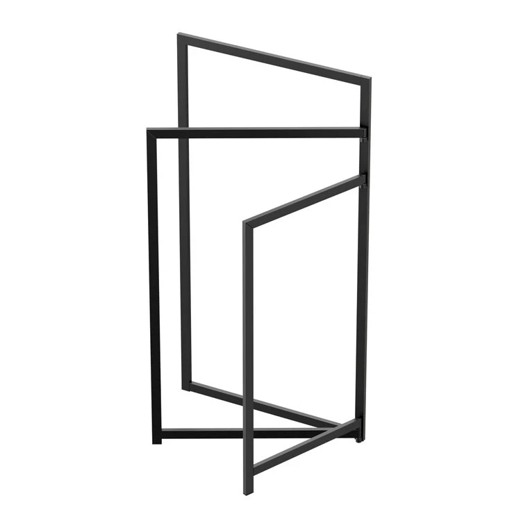 Towel Holder Floor Standing Holder Matte Black Metal - Frankwebs