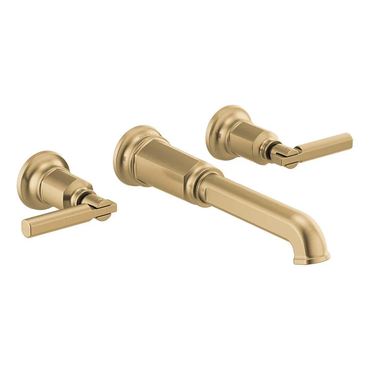 Tub Filler Trim Invari Wall Mount 2 Less Handle Brilliance Luxe Gold ADA 8 Inch Spread - Frankwebs