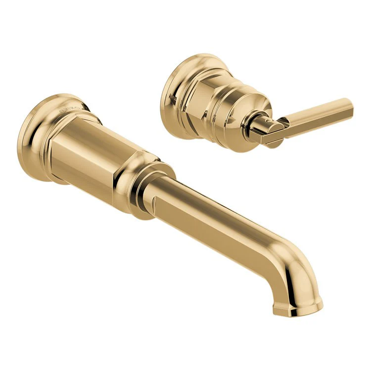 Lavatory Faucet Invari Wall Mount Less Handle ADA WaterSense Brilliance Polished Gold 1.2 Gallons per Minute 2 Hole - Frankwebs