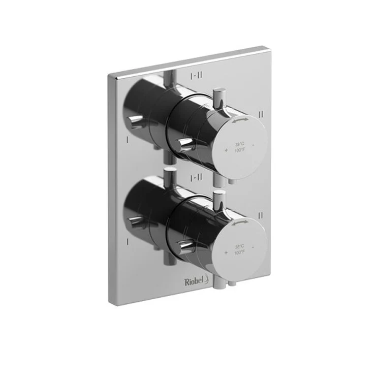 Thermostatic and Pressure Balance Valve Trim Pallace 3/4 Inch Rectangular 4-Way 6 Function 1 Cross Chrome - Frankwebs