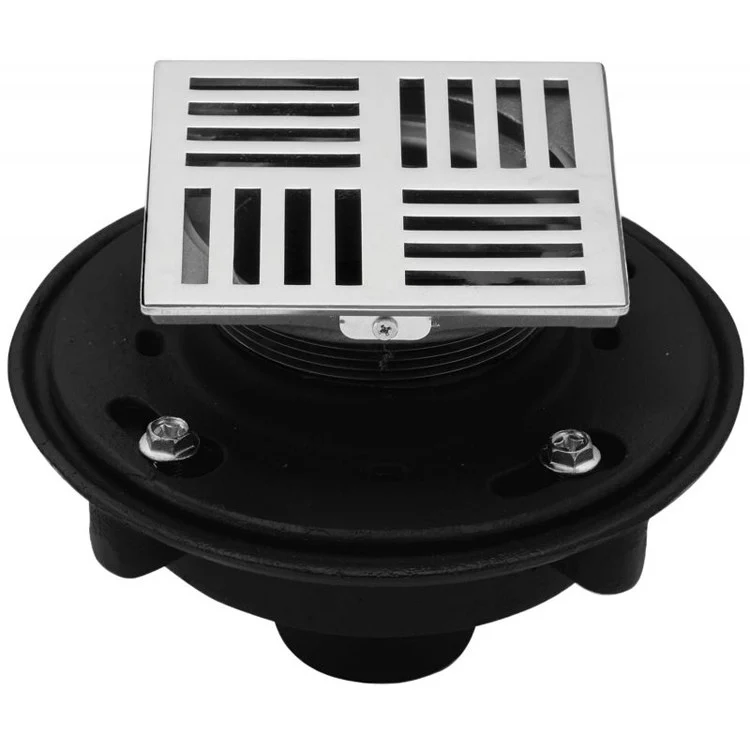 Shower Drain StyleDrain Neo with 2 Inch No Hub 5-1/4 x 5-1/4 Inch Polished Chrome Brass 8-7/16 Inch - Frankwebs