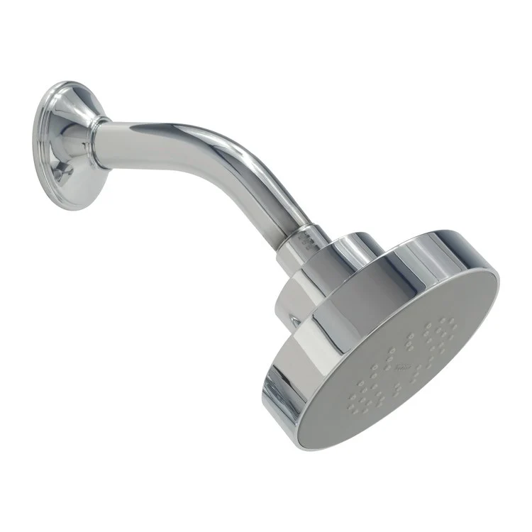 Showerhead Oberon 1 Function Round Polished Chrome 4-1/8 Inch 1.75 Gallons per Minute Air Injected & AeroJet+ Technology Enhanced Flow Trajectory Rubber Nozzles - Frankwebs