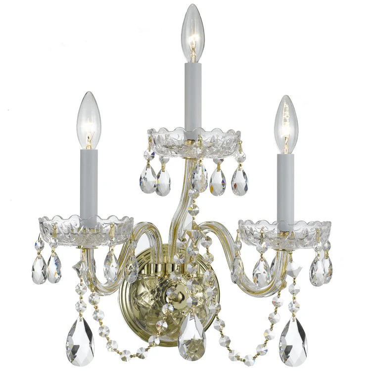 Traditional Crystal Three-Light Wall Sconce - Frankwebs