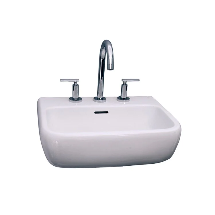 Lavatory Sink Metro 600 Wall Hung 23-5/8 Inch 8 Inch Spread Rectangle White - Frankwebs