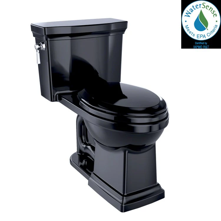 Toilet Promenade II 1 Pieces Universal Height Ebony Elongated ADA 29-1/4 Inch 1.0 Gallons per Flush Left Hand Chrome Soft Close - Frankwebs