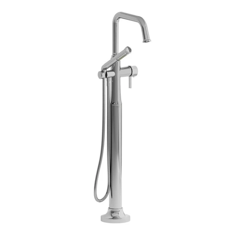 Tub Filler Trim Momenti Floor Mount with U-Spout 1 J-Shaped Lever Chrome - Frankwebs