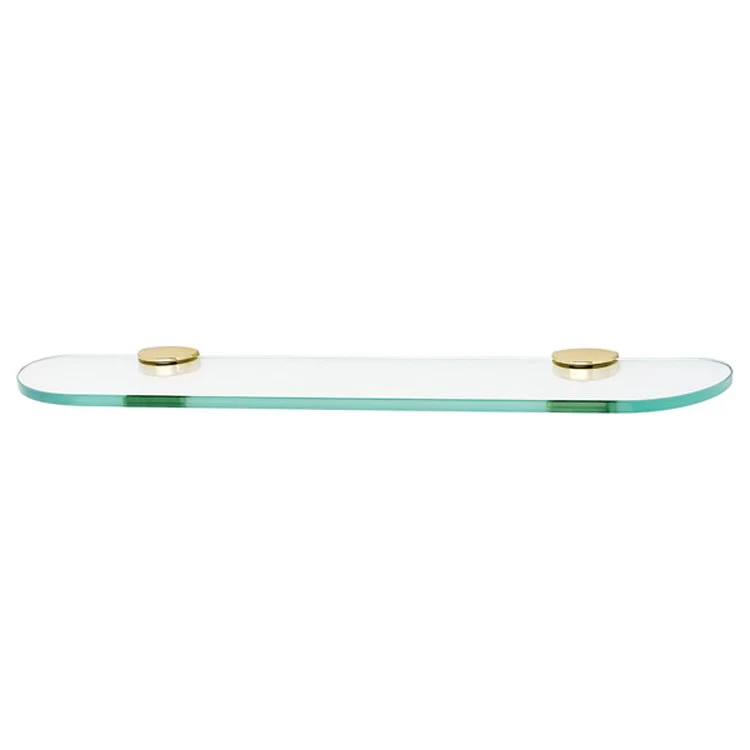 Shelf Euro Bath with Brackets Unlacquered Brass 24 Inch Brass/Glass - Frankwebs