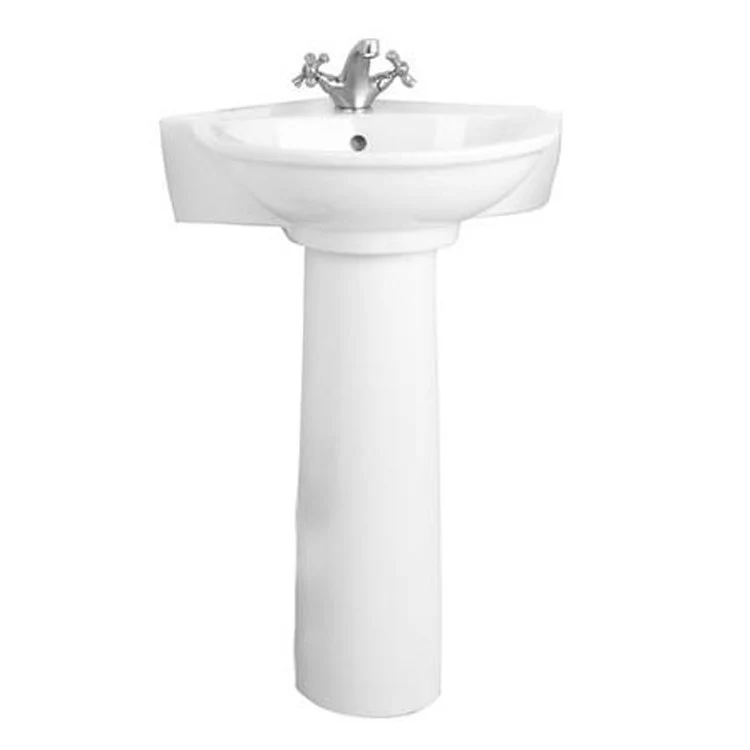 Pedestal Lavatory Evolution Centerset White Oval - Frankwebs