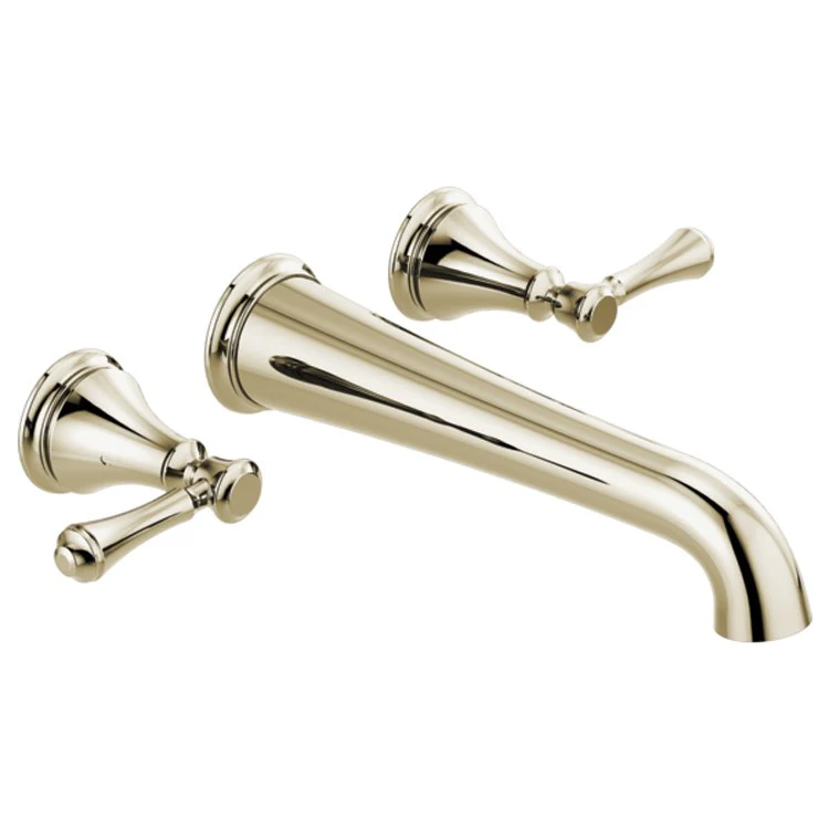 Tub Filler Trim Cassidy Wall Mount 2 Lever Brilliance Champagne Bronze ADA 8 to 16 Inch Spread - Frankwebs
