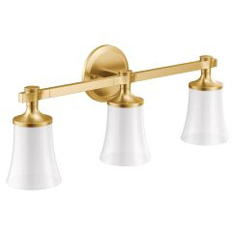 Bath Light Flara Vanity 3 Lamp Brushed Nickel Glass or Shade Frosted - Frankwebs