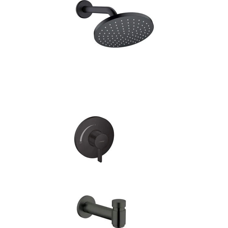 Tub and Shower Trim Vernis Shape Pressure Balanced 1 Lever Matte Black WaterSense - Frankwebs