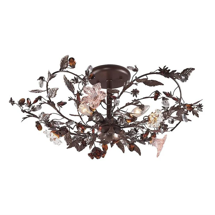 Cristallo Fiore Three-Light Flush Mount Ceiling Fixture - Frankwebs