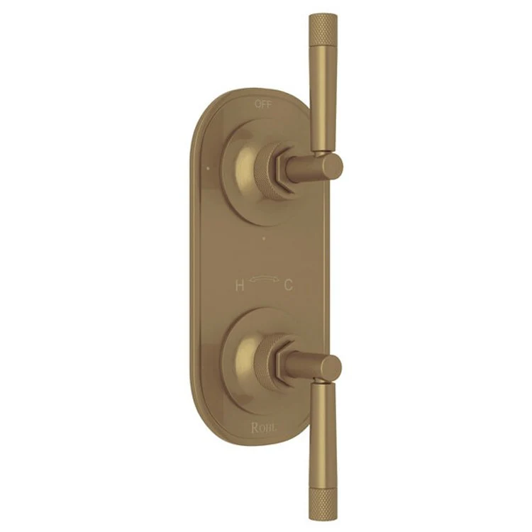 Thermostatic Trim Graceline with Diverter 2 Lever French Brass 1/2 Inch 6.7 Gallons per Minute - Frankwebs