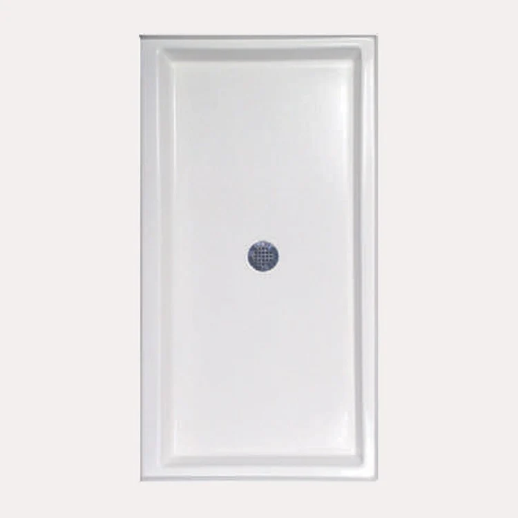 Shower Base Rectangular White 48 x 34 Inch Acrylic Standard Polished Chrome Drain Included - Frankwebs