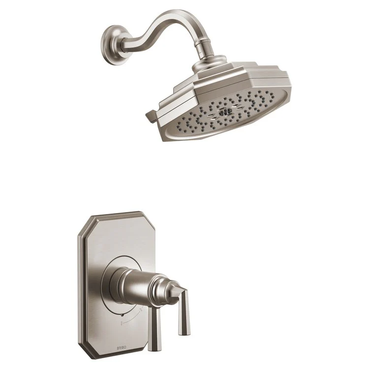 Thermostatic Valve Trim Beauclere TempAssure with Showerhead 2 Lever Brilliance Luxe Nickel WaterSense ADA - Frankwebs