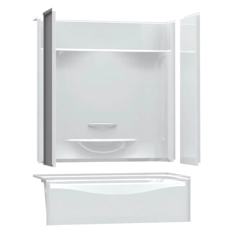 Tub and Shower Module KDTS3060 59-7/8 x 30-1/8 x 77-1/2 Inch AcrylX Left Drain White - Frankwebs