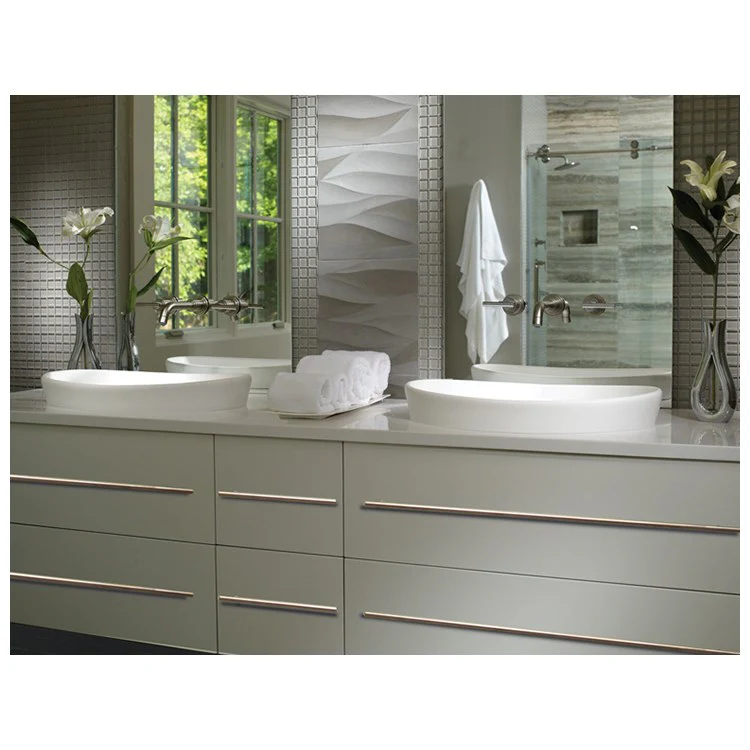 Lavatory Sink Elise Semi-Recessed 22 x 14 Inch Oval White Gloss - Frankwebs