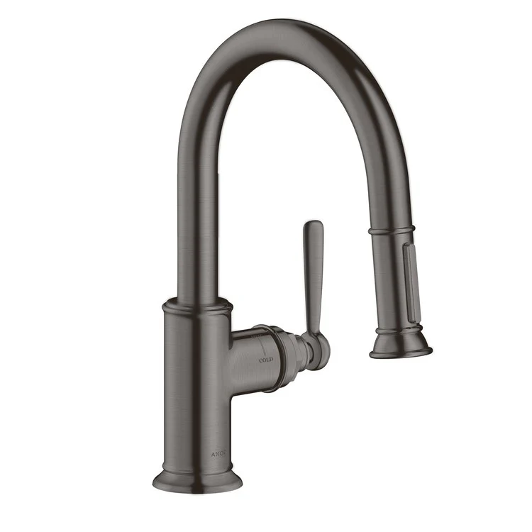 Prep Faucet Montreux 1 Lever ADA Brushed Black Chrome 2 Function Pull Down 150 DEG Swivel 1 Hole - Frankwebs