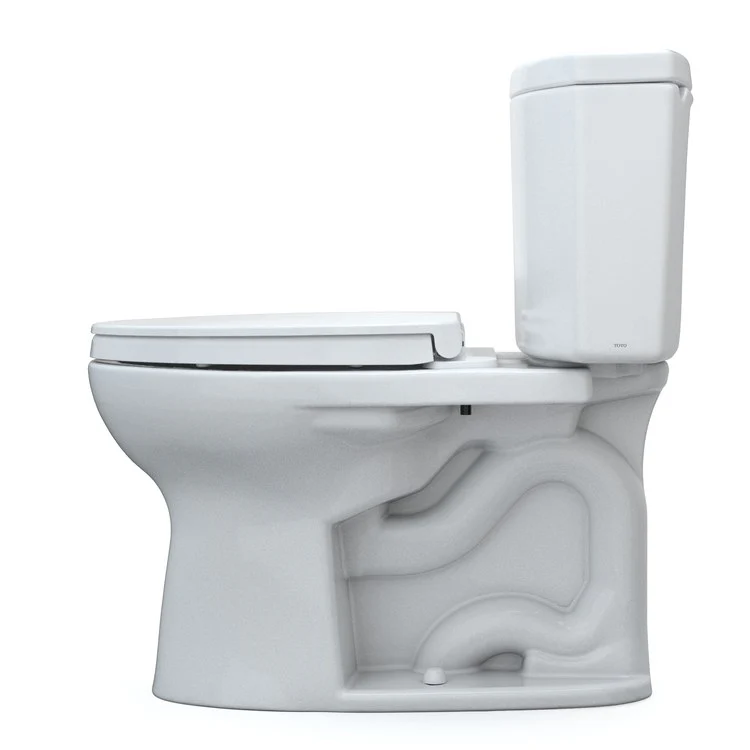 Toilet Drake II 2 Pieces Universal Height Cotton Elongated ADA 30 Inch 1.28 Gallons per Flush Left Hand Chrome Soft Close - Frankwebs