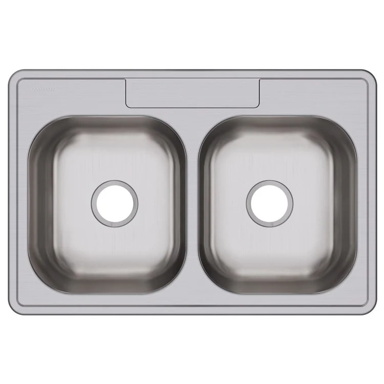 Kitchen Sink Dayton 33 x 22 Inch Double Bowl Equal Elite Satin Top Mount - Frankwebs