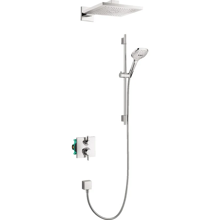 Shower System Raindance E 2 Lever Brushed Nickel 2.0 Gallon per Minute Includes Showerhead Handshower Wall Bar Shower Arm Thermostatic Trim Rough Wall Outlet and Handshower Hose - Frankwebs