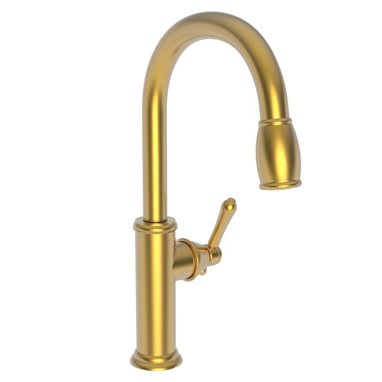Kitchen Faucet Chesterfield 1 Lever ADA Satin Gold PVD Pull Down Spout Height 10-1/3 Inch 1.8 Gallons per Minute - Frankwebs