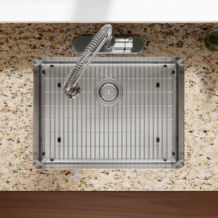 Kitchen Sink Crosstown 25 x 22 Inch Single Bowl 3 Hole ADA Polished Satin Drop-In Undermount Rectangle Drain Location Rear Center Depth 6 Inch Sound Guard - Frankwebs