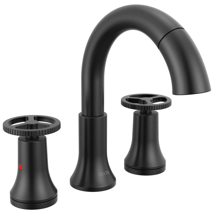 Lavatory Faucet Trinsic Widespread 4-16 Inch Spread 2 Wheel ADA WaterSense Matte Black Pull Down 1.2 Gallons per Minute - Frankwebs