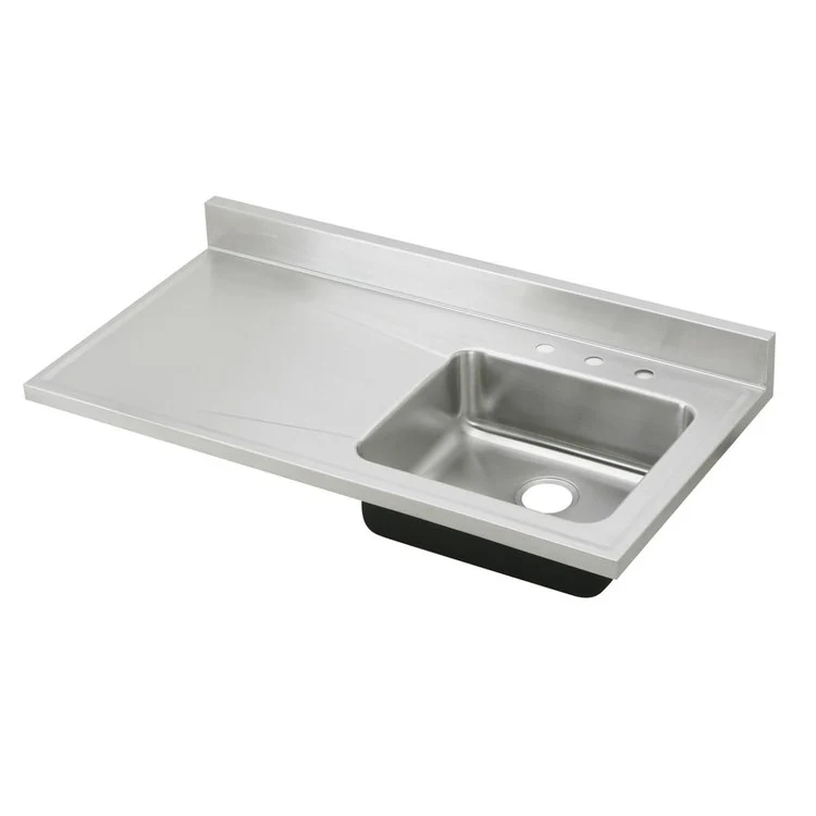 Kitchen Sink Lustertone Classic 48 x 25 Inch Single Bowl Right Lustertone Sink Top Drain Location Rear Center Full Spray Sides and Bottom - Frankwebs