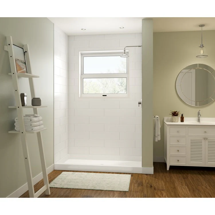 Shower Wall Kit Modern Subway Tile Glue Up 36 x 62 x 96 Inch Carrara Swanstone - Frankwebs