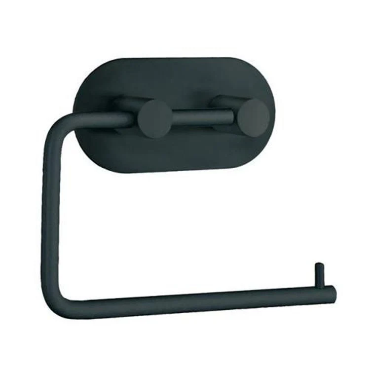 Toilet Paper Holder Euro Round Black Stainless Steel 1 x 5-1/2 x 4-1/2 Inch 1 Inch Wall Mount - Frankwebs