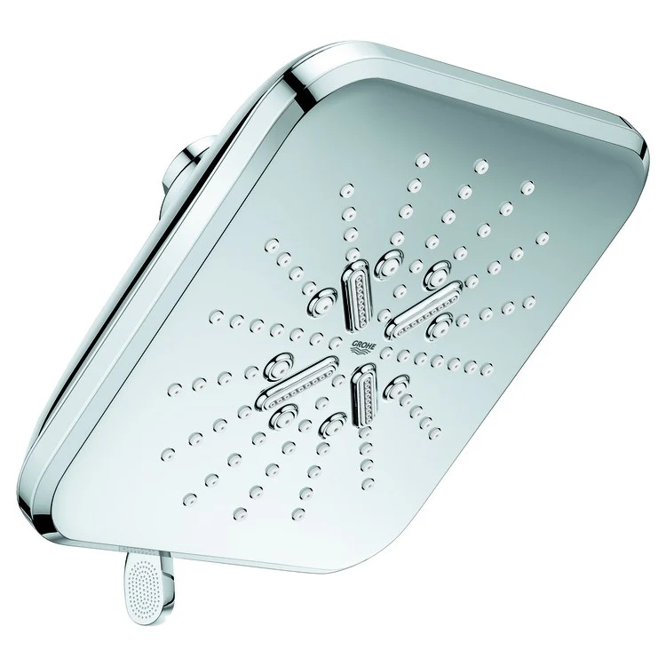 Showerhead Rainshower Smartactive 3 Function Square Starlight Chrome 6-1/2 Inch 1.75 Gallons per Minute Rain with Drip Stop Jet with Drip Stop Active Massage - Frankwebs