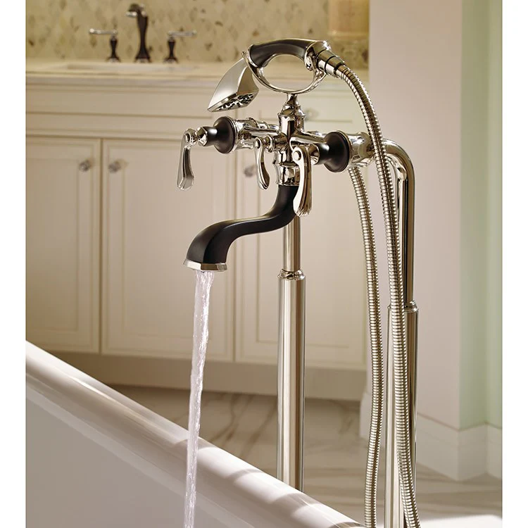 Charlotte Two Handle Freestanding/Wall Mount Tub Filler with Handshower - Frankwebs