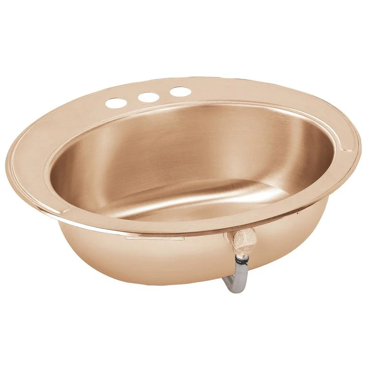 Lavatory Sink CuVerro 19.5 x 16.5 Inch Oval ADA Lustrous Satin LKF293-CU Overflow Assembly 1 Hole - Frankwebs